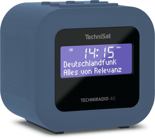 Technisat TECHNIRADIO 40 compacte DAB+/FM wekkerradio blauw voorkant links