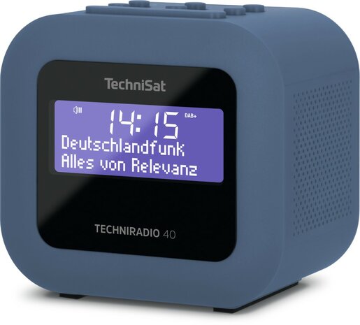 Technisat TECHNIRADIO 40 compacte DAB+/FM wekkerradio blauw voorkant rechts