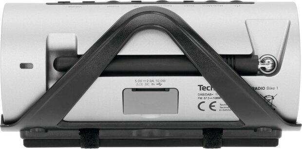 Technisat DIGITRADIO BIKE 1 DAB+/FM fietsradio voor op stuur zwart/zilver achterkant