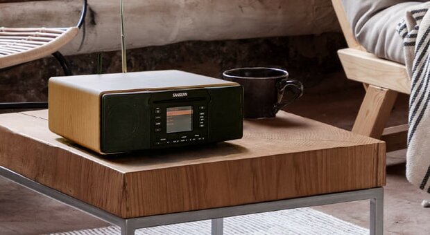 Sangean DDR-66BT Walnut All-in-one stereo muzieksysteem DAB+ AUX en CD-speler
