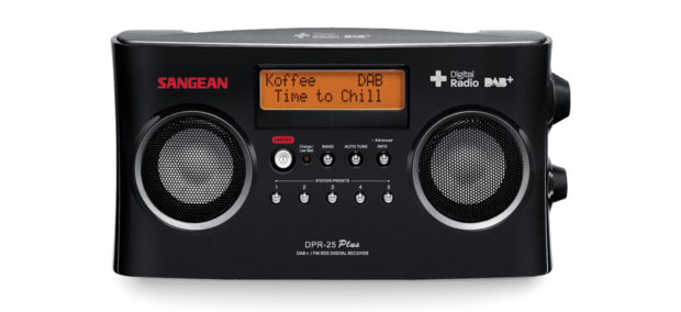 Sangean DPR-25+ Black DAB+/FM-RDS digitale oplaadbare stereo radio zwart