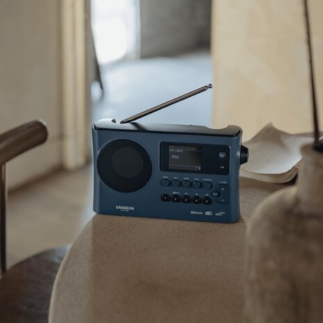 Sangean WFR-28BT Dark Blue DAB+/FM oplaadbare internetradio donkerblauw met bluetooth en app