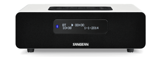 Sangean DDR-36 White DAB+/FM-RDS digitale tafelradio met bluetooth aux zwart wit voorkant