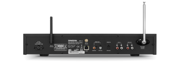 Sangean WFT-4 DAB/DAB+/FM internetradio hifi stereo tuner zwart met bluetooth en wifi achterzijde