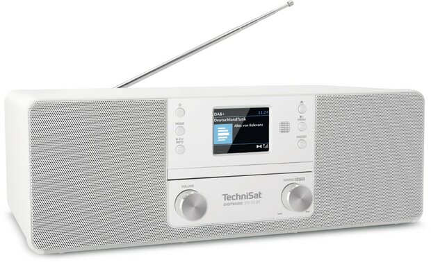 Technisat DIGITRADIO 370 CD BT DAB+/FM radio wit met CD-speler voorkant links