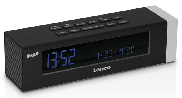 Lenco CR-630BK stereo DAB+/FM wekkerradio zwart bovenzijde links
