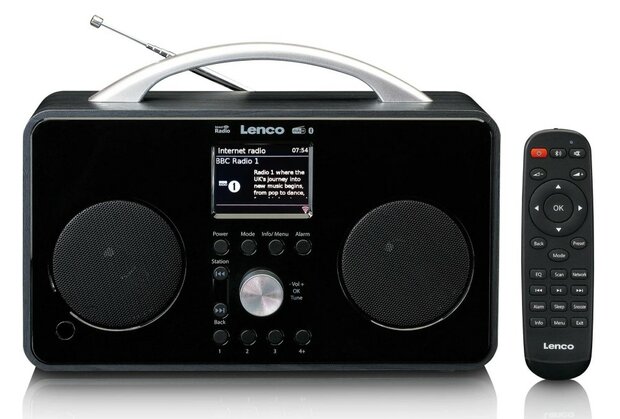 Lenco PIR-645BK DAB+/FM oplaadbare radio met internetradio zwart