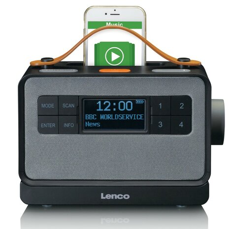 LENCO PDR-065BK draagbare senioren FM/DAB+ radio zwart voorzijde