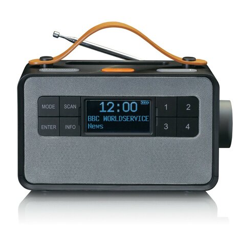 LENCO PDR-065BK draagbare senioren FM/DAB+ radio zwart voorzijde