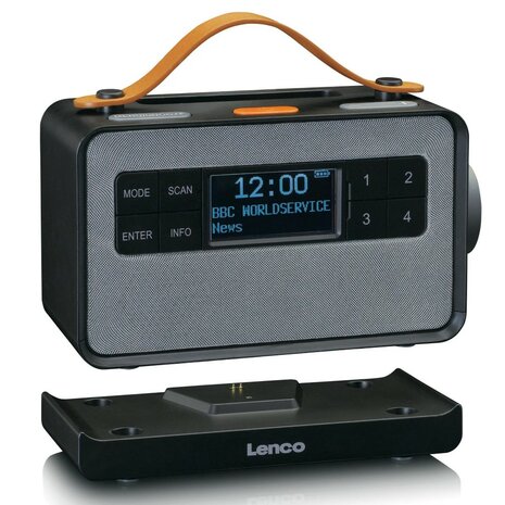 LENCO PDR-065BK draagbare senioren FM/DAB+ radio zwart voorzijde links