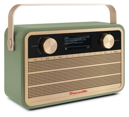 TechniSat Transita 121 IR retro DAB+/FM radio groen voorzijde links