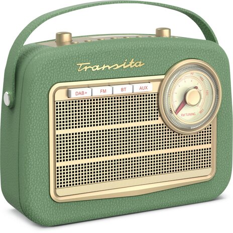 TechniSat Transita 130 retro DAB+/FM radio groen voorkant links