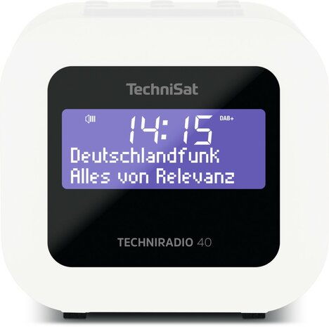 Technisat TECHNIRADIO 40 compacte DAB+/FM wekkerradio wit voorkant