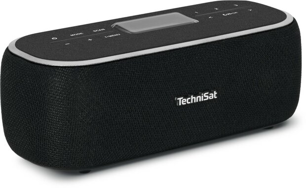 TechniSat DIGITRADIO BT 1 DAB+ digitale draagbare radio zwart voorkant links