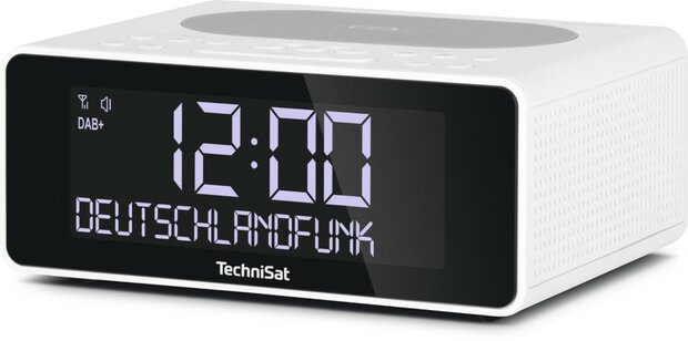 Technisat DIGITRADIO 52 DAB+/FM wekkerradio wit voorkant rechts