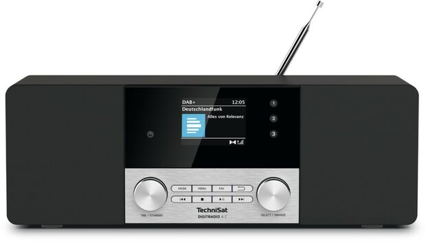 Technisat DIGITRADIO 4 C DAB+/FM radio zwart zilver voorkant