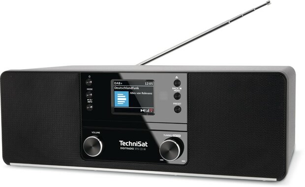 Technisat DIGITRADIO 370 CD IR DAB+/FM radio zwart voorkant rechts