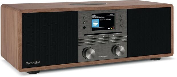 Technisat DIGITRADIO 650 DAB+/FM Wi-Fi radio walnoot antraciet voorkant links