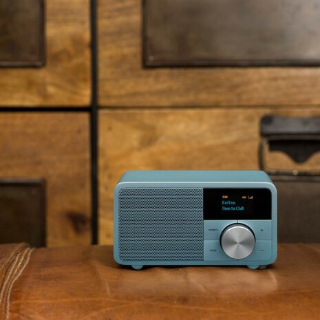 Sangean DDR-7 Norse Blue mini DAB+/FM radio met bluetooth en aux lichtblauw