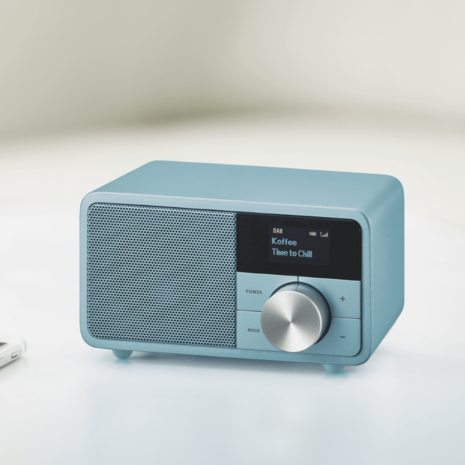 Sangean DDR-7 Norse Blue mini DAB+/FM radio met bluetooth en aux lichtblauw