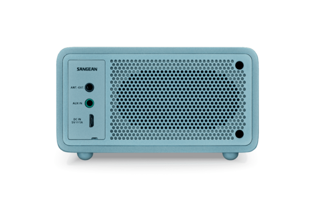 Sangean DDR-7 Norse Blue mini DAB+/FM radio met bluetooth en aux lichtblauw achterzijde