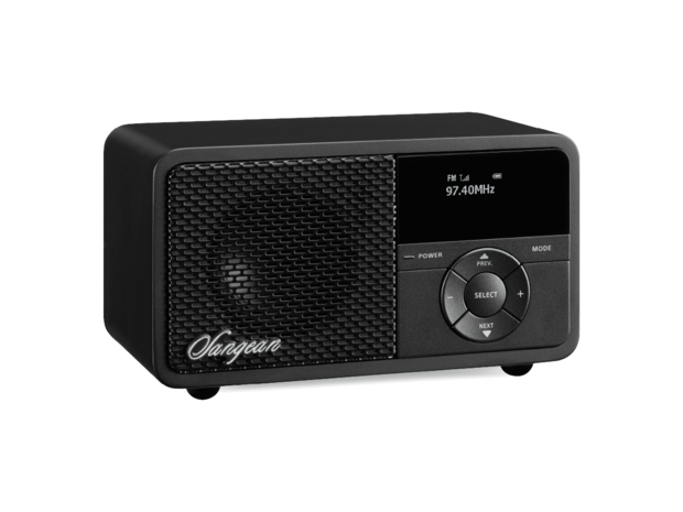 Sangean DDR-7X Black DAB+/FM-RDS oplaadbare mini radio zwart met bluetooth en aux voorzijde links