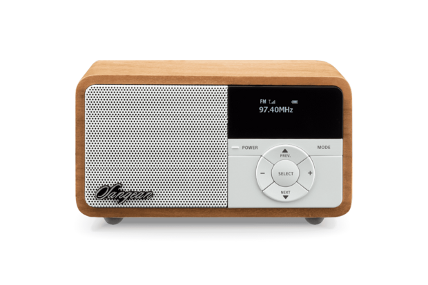 Sangean DDR-7X Light Wood DAB+/FM-RDS oplaadbare mini radio licht hout met bluetooth en aux voorzijde