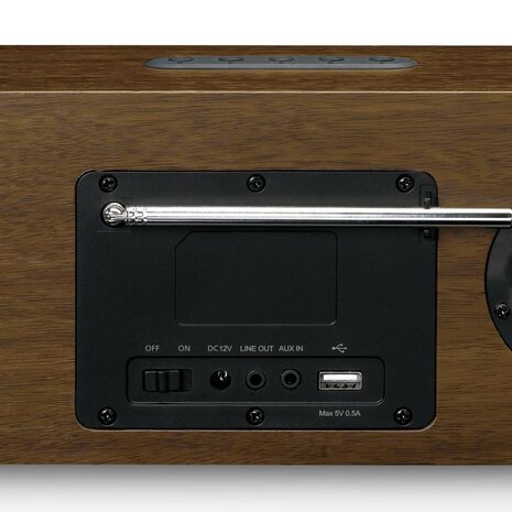 Lenco DIR-170WA internet/DAB+/FM smart radio walnoot zilver achterzijde